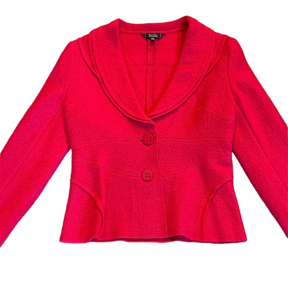 Stills Amsterdam hot pink felted wool structured cardigan sweate… - Picture 4 of 13